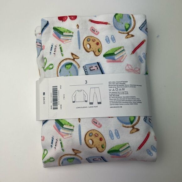 Janie and Jack GOOD NIGHT PAJAMAS IN SCHOOL SUPPLIES - Picture 3 of 4